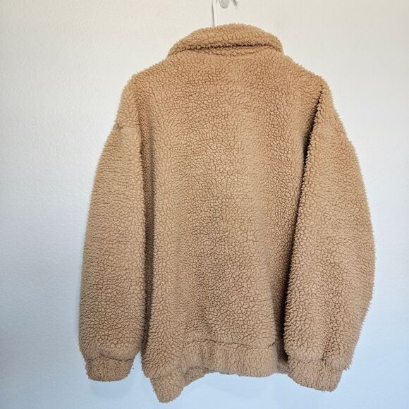 I.AM.GIA Pixie Oversized Teddy Coat Caramel Sherpa Zip Up Jacket Coat Women XS - Picture 8 of 8